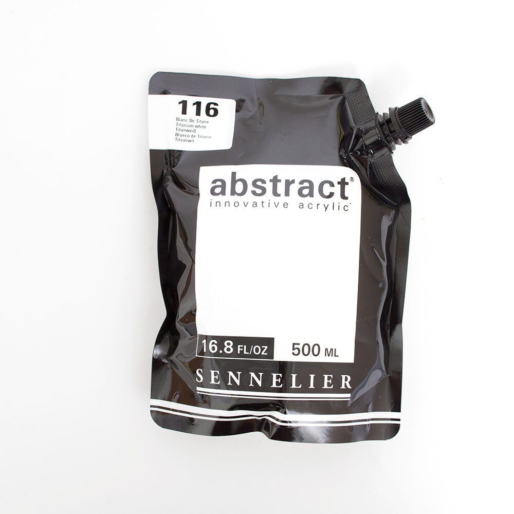 Abstract, Acrylic, Satin Pain, 500ml, Titanium White